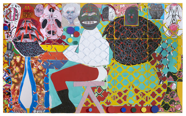 Trenton Doyle Hancock, I Know Just How You Feel, 2015, Acrylic and mixed media on canvas, 167.6 x 274.3 x 12.1 cm, 66 x 108 x 4 3/4 in