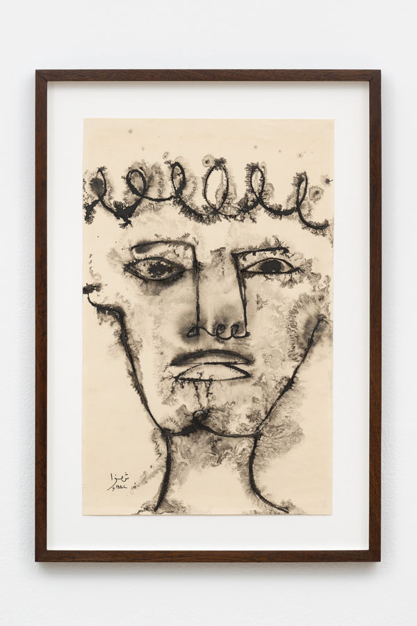 Anwar Jalal Shemza Head 1957 Ink On Paper Framed 49 6 X 35 X 2 5 Cm 19 1 2 X 13 3 4 X 1 In A She0089 Photo By Damian Griffiths