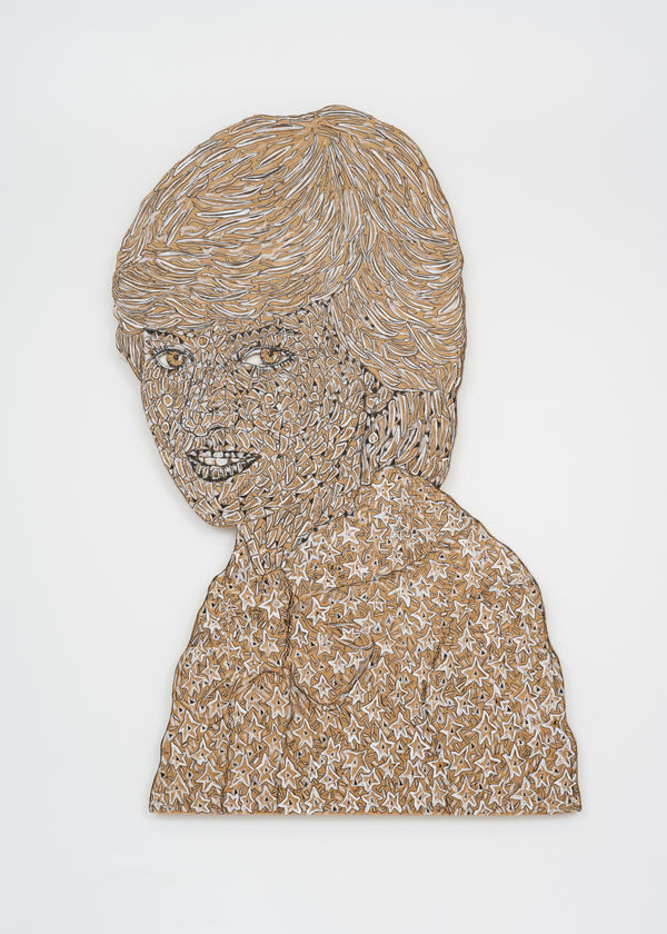 Hew Locke Diana 1 2003 Cardboard Acrylic Permanent Pigment Marker Pen And Graphite 218 X 147 Cm 85 7 8 X 57 7 8 In H Loc0506 Photo By Damian Griffiths