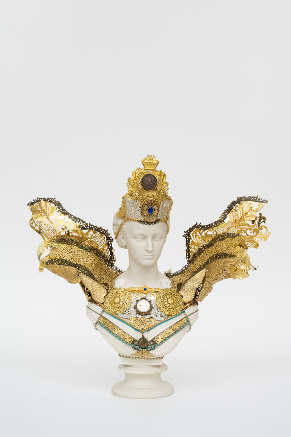 Hew Locke Souvenir 22 Princess Alexandra 2024 Mixed Media On Antique Parianware 46 5 X 49 X 20 Cm 18 1 4 X 19 1 4 X 7 7 8 In H Loc0552 Photo By Damian Griffiths View 1