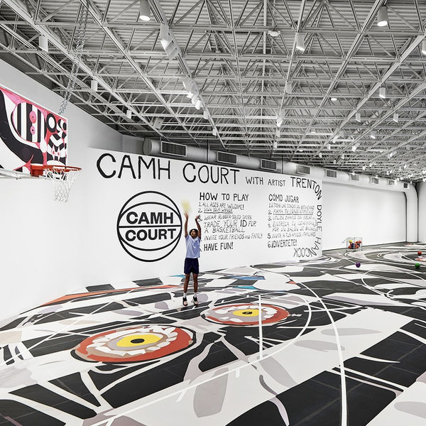 Installation view of Trenton Doyle Hancock, CAMH COURT, Contemporary Arts Museum Houston, Texas. Photo by Peter Molick.