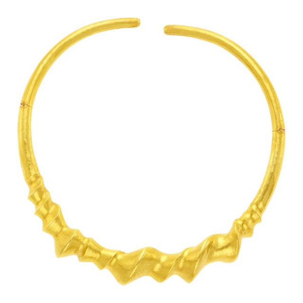 Ilias Lalaounis 18K Hand Hammered Gold Collar Necklace from the Seashells Collection, c. 1975-1980