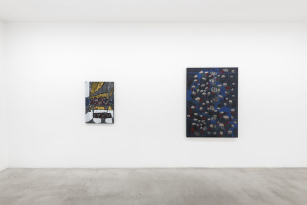 Installation view of Laís Amaral: Cement and Water at M+B, September 2022.