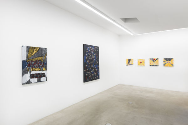 Installation view of Laís Amaral: Cement and Water at M+B, September 2022.
