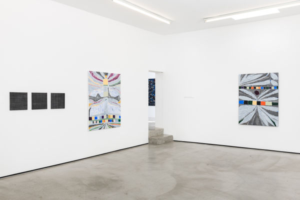Installation view of Laís Amaral: Cement and Water at M+B, September 2022.