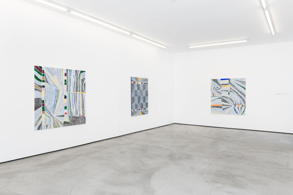 Installation view of Laís Amaral: Cement and Water at M+B, September 2022.