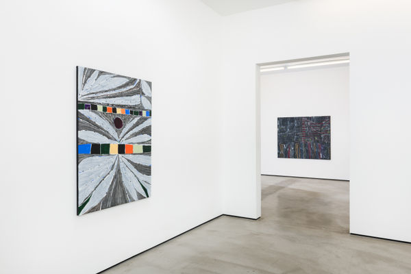 Installation view of Laís Amaral: Cement and Water at M+B, September 2022.