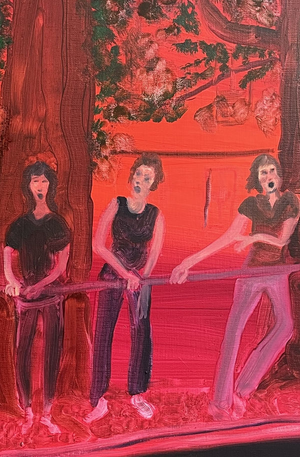 die anhörung (part I) - for when memory settles, first-and-or-after, a lesson of communion unfolds (detail), 2025, Lea von Wintzingerode, Oil on canvas, 73 x 65 cm