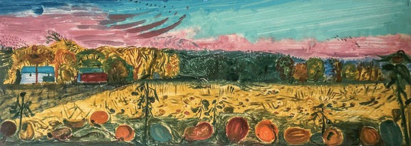 Gregory Crane, Rhinebeck Garden, 2007, image: 12" x 31.5". paper size: 21" x 40" inches