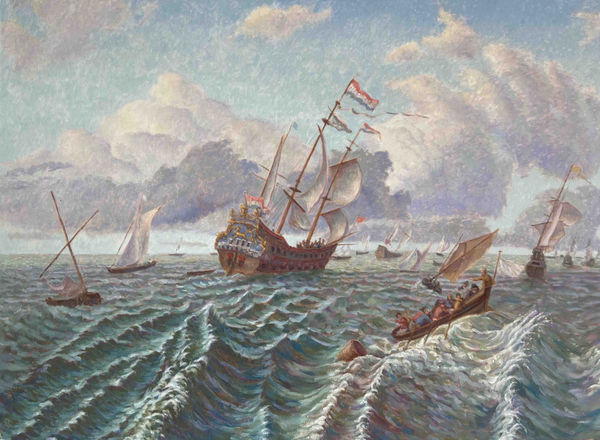 John Alexander Parks Dutch Flagship, 2021 Oil on canvas 34 x 45 inches