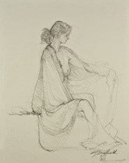 Richard MacDonald, Nude with wrap, 2016