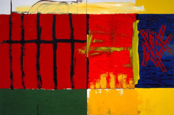 Jeffreyharris 28 Diptych 1987 Oilacrylicandfakefuroncanvas 2435X3640Mm Chartwellcollection Aucklandartgallerytoiotamaki