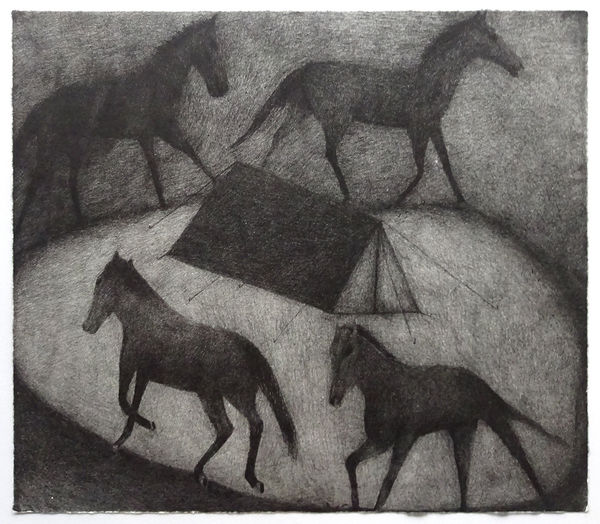 Richardlewer Attackedbywildhorses 2017 Lithograph 525X565Mm 10 Email