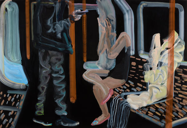 Here There And Everywhere Oil On Black Aluminium 110X160Cm