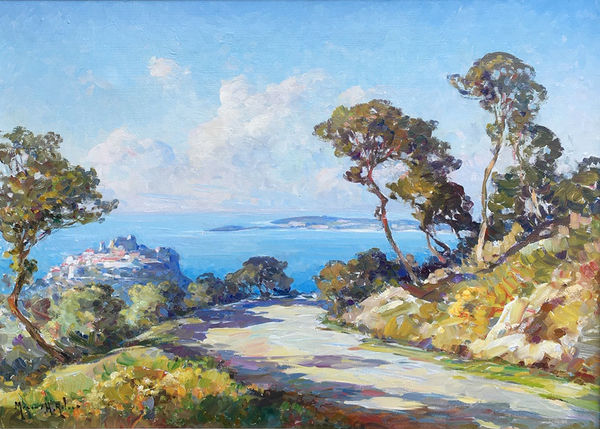 Marius Hubert-Robert, La Corniche – vue sur Eze