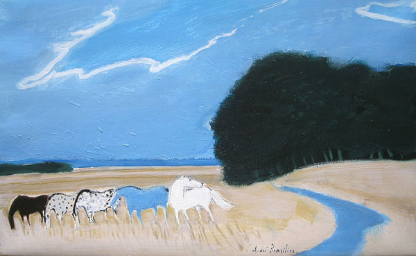 André Brasilier, Cinq Chevaux dans la Prairie