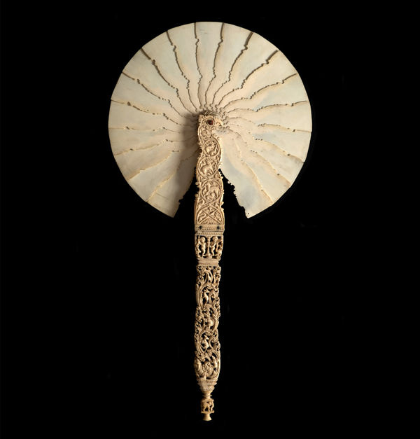 THE PANGOLIN FAN, Ceylon (present-day Sri Lanka), Kōṭṭē, 1540-1551