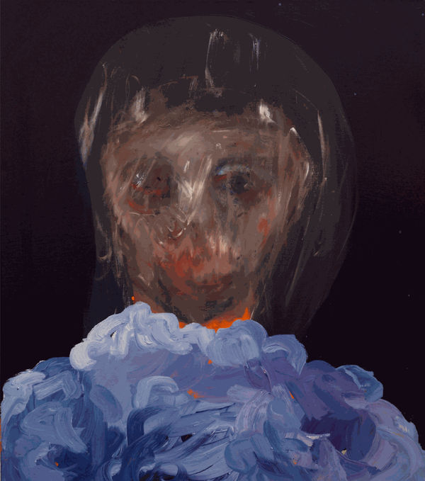 Blind Girl 2018 Gouache, resin, egg tempera, oil on canvas 80 x 70 cm