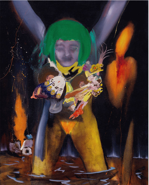 Borderline 2018 Gouache, resin, oil on canvas 100 x 80 cm