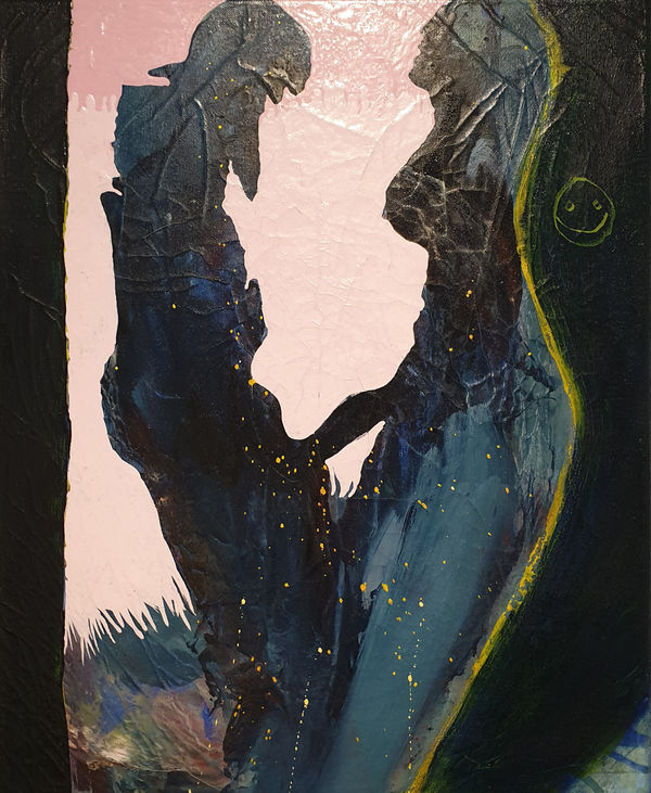 Chason d’Amour 2020 Dispersion, resin, oil on white primed canvas 40 x 50 cm