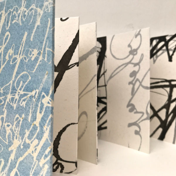 One-off handmade artist book with gestural script.
