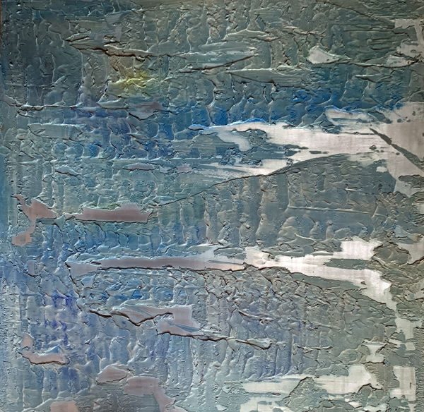 Resin and oil painting on aluminium plate. Ebb and flow series of contemporary art by Stephen Charlton