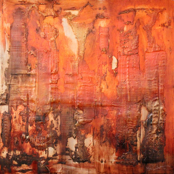 Resin and oil painting on aluminium plate. Ebb and flow series of contemporary art by Stephen Charlton