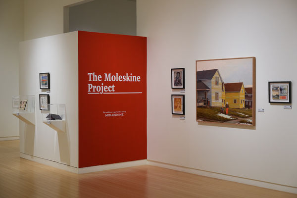 Installation view from the Moleskine Project art exhibition at the Mesa Arts Museum