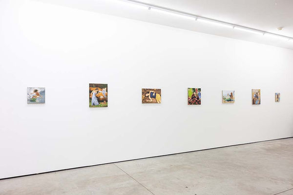 Photo of Matthew Grabelsky princess paintings hanging on white wall