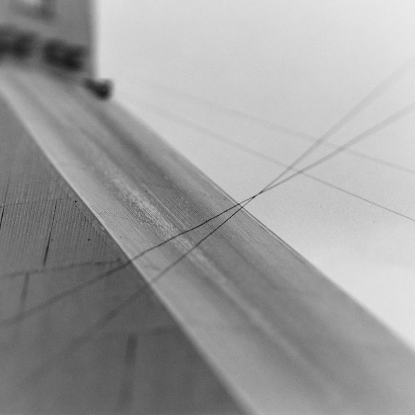 Detail from Joseph Divis’ photo of Prohibition shaft headframe completed and covered in, 1936 (Wires). Alexander Turnbull Library, New Zealand: 1/1_39797_G