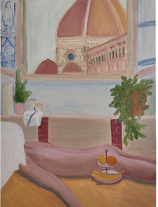 Amit Berman, Sometimes I sink a stone that still manges to drift, 2022, Oil on canvas, 120 x 90 cm