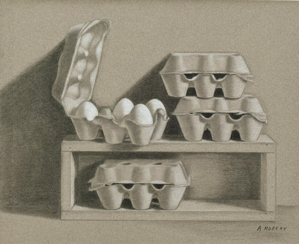 Lausanne – Aimée Moreau, Quatre boîtes à œufs dont une ouverte Extended until February 28