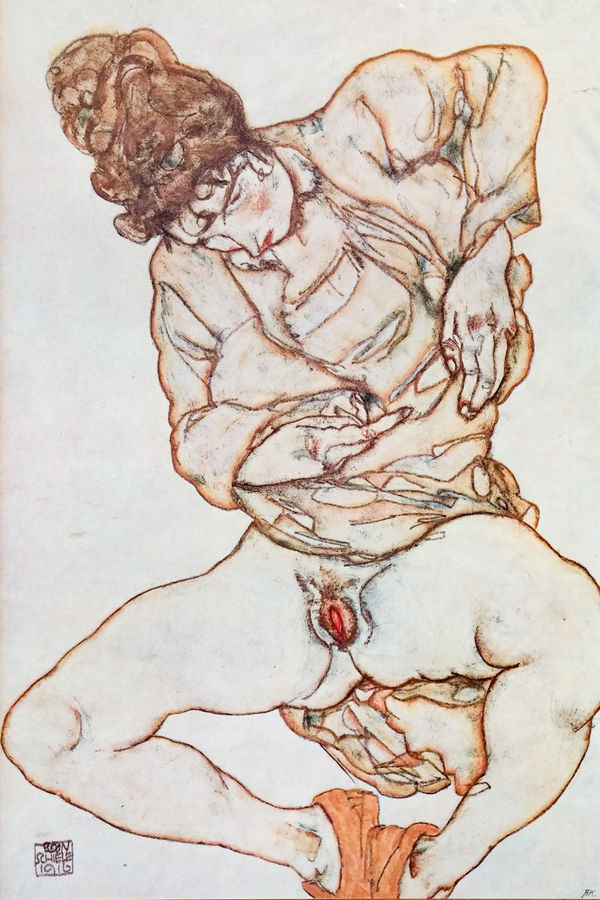 Egon Schiele, Reclining Woman in Robe, 1920