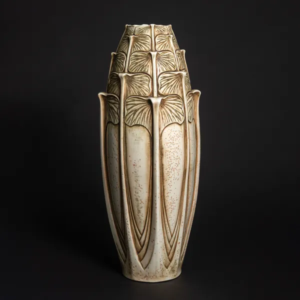 Amphora, Stylized Ginko Leaf Vase, c. 1918