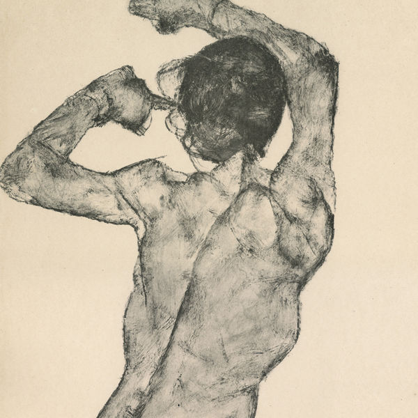 Egon Schiele, Nude with Raised Arm, 1917