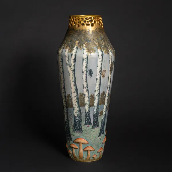 Amphora, Reticulated Vase with Forest and Mushroom Motif, 1906-1907