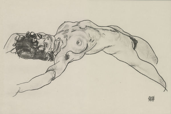 Egon Schiele, Reclining Female Nude., 1920