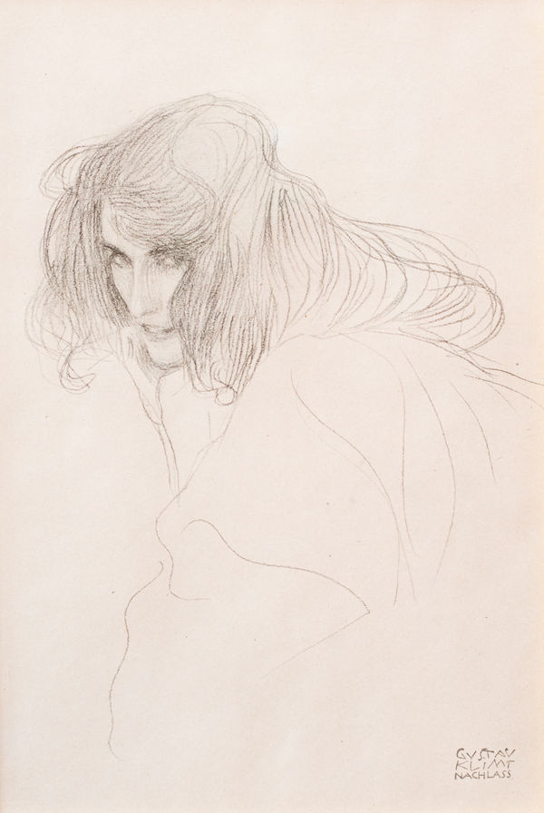 Gustav Klimt, Wantoness (Study of a Head), 1919