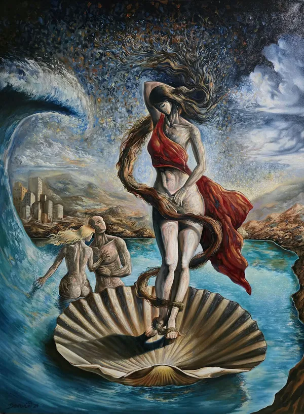 Darwin Leon The Betrayal After the Re-birth of Venus Oil on Canvas 48x36 in