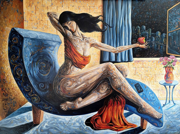 Darwin Leon Sin and The City Oil on Canvas 30x40 in