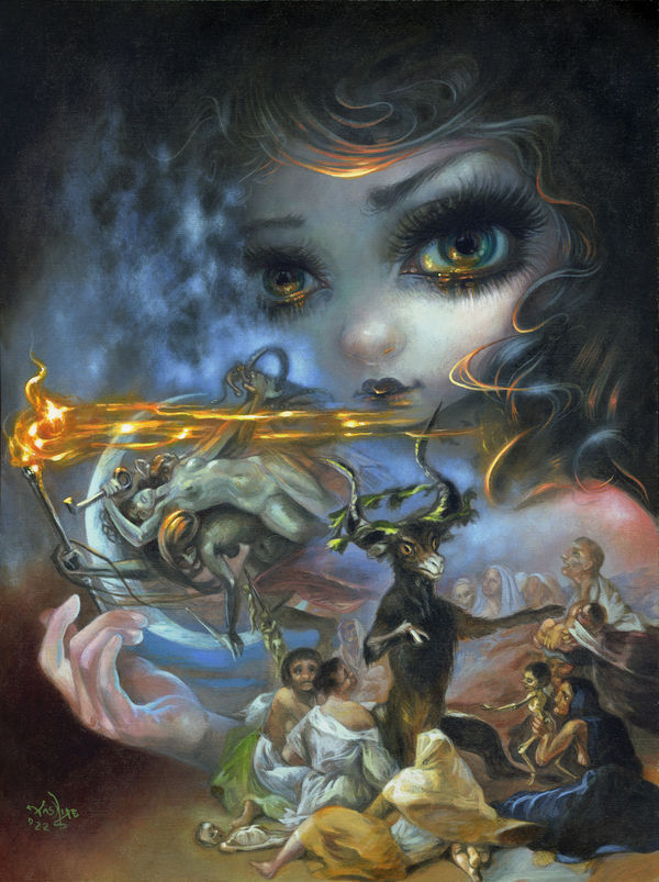 Jasmine Becket-Griffith Tableaux Vivants: Initiation Acrylic on Panel 16x12 in