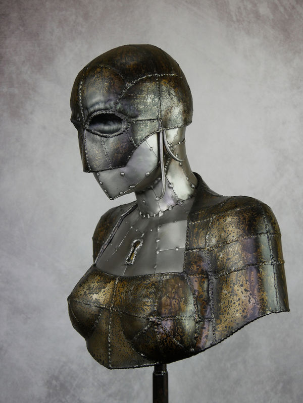 Tim Roosen Cordelia Brushed & Patinated Mild Steel & Brass 36 1/4 x 18 1/8 x 11 in