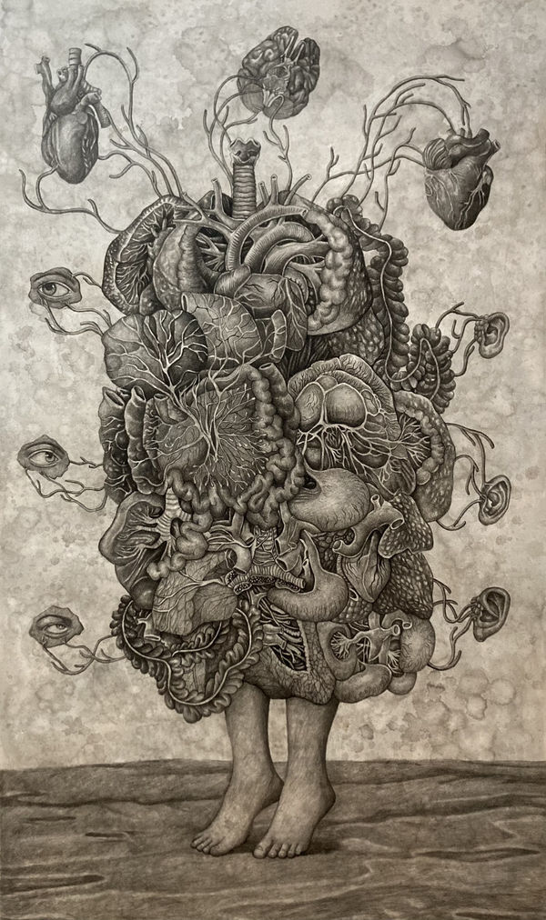 Herman Priyono Broken Dream Before Night Comes #5 Ink, Charcoal on Paper 150x90 cm