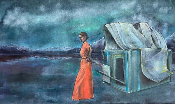 Isabel Friedrich Im Schatten der Popcornmaschine Oil on Canvas 60x100 cm