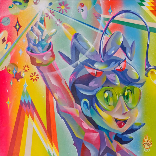 Yandy Graffer Enchanted Heart 1 Acrylic, Spray Paint on Canvas 80x80 cm