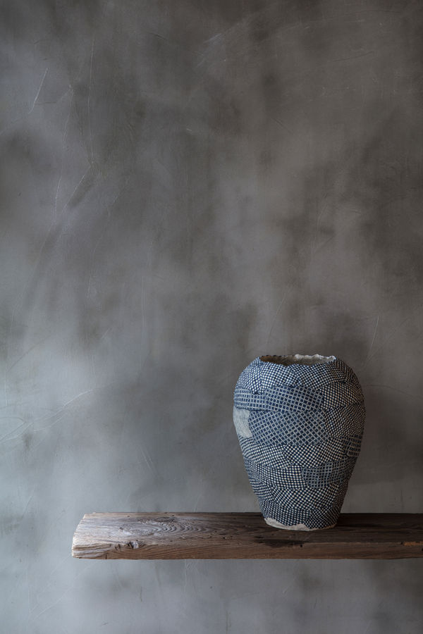 Blue Jar In The Process By Choi Bo Ram 2017 Stoneware And Cobalt Blue Represented By Lcg At Collect2020 Photo By Moon Ray Studio 2
