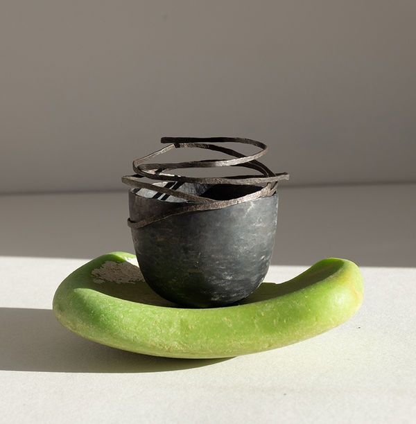 Stuart Cairns - White Looping Scribble pendant on 22" chain