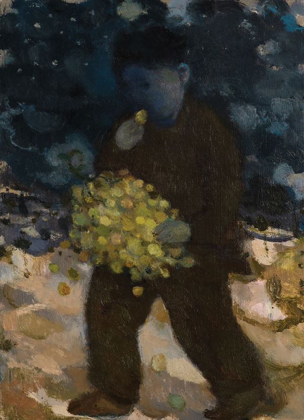 Grapes Eater Oil on board 35 x 25 cm Joe Fan, RSA