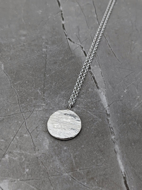 Strata Sterling Silver 18mm Pendant Recycled sterling silver 18mm Rhona McCallum