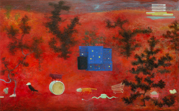 Parade Acrylic on board 28 x 46cm Alasdair Wallace